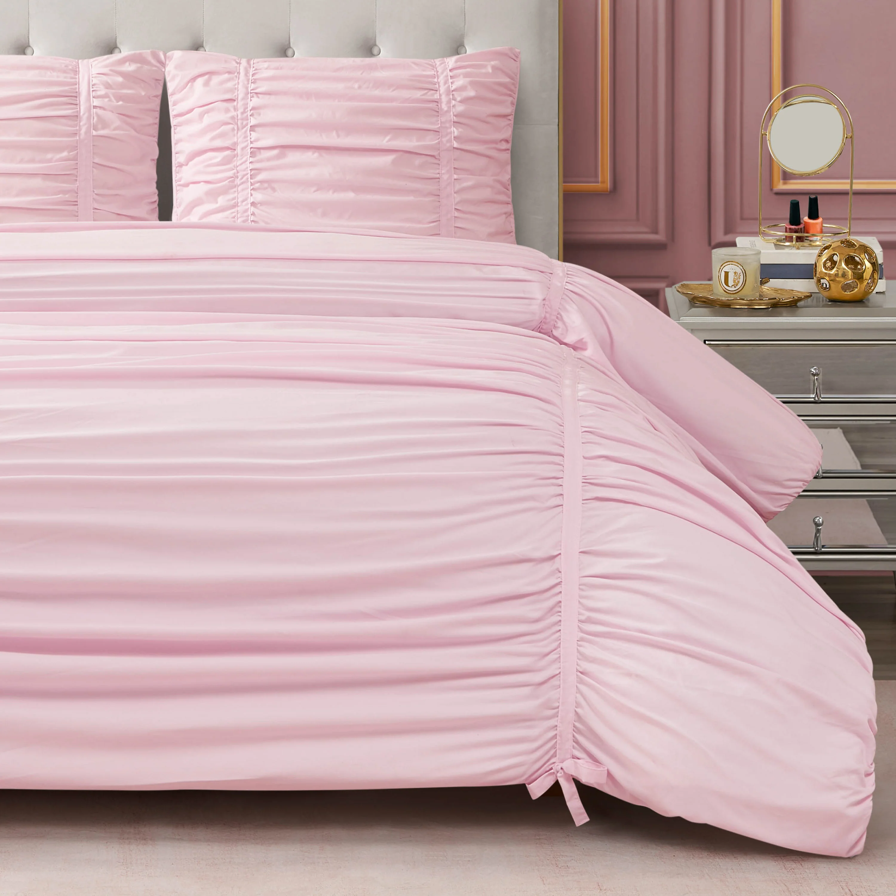 Ribbon Ruched Comforter Set - Image 3