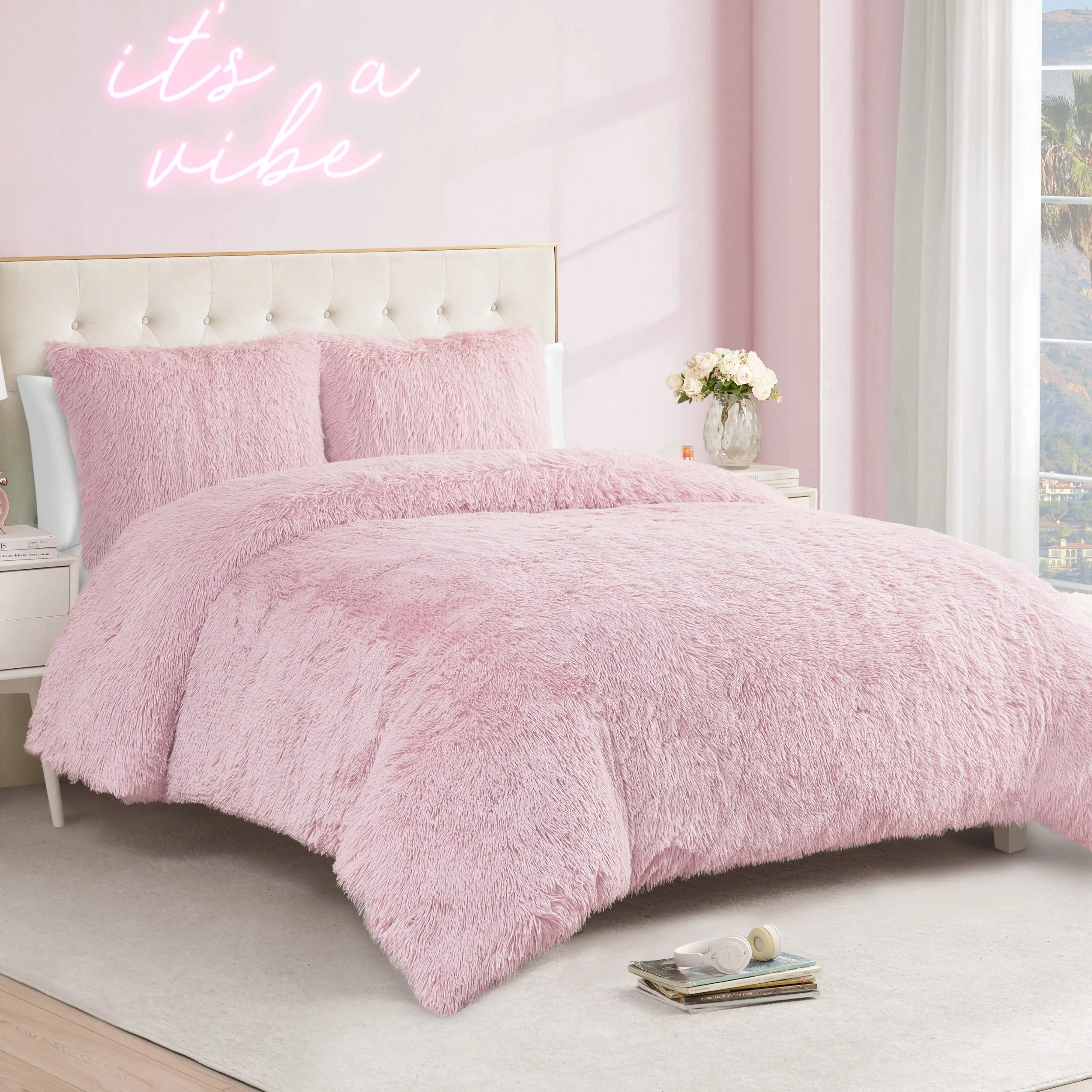 Shaggy Faux Fur Comforter Set - Image 4