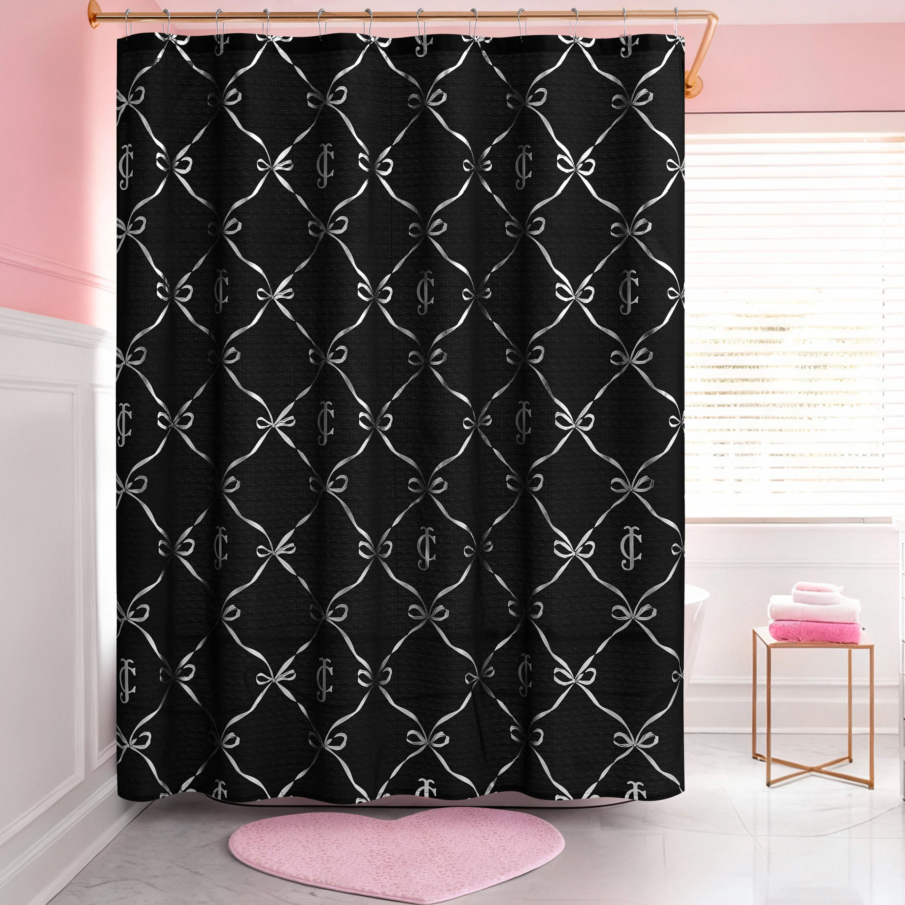 Shower Curtain and Hooks Set