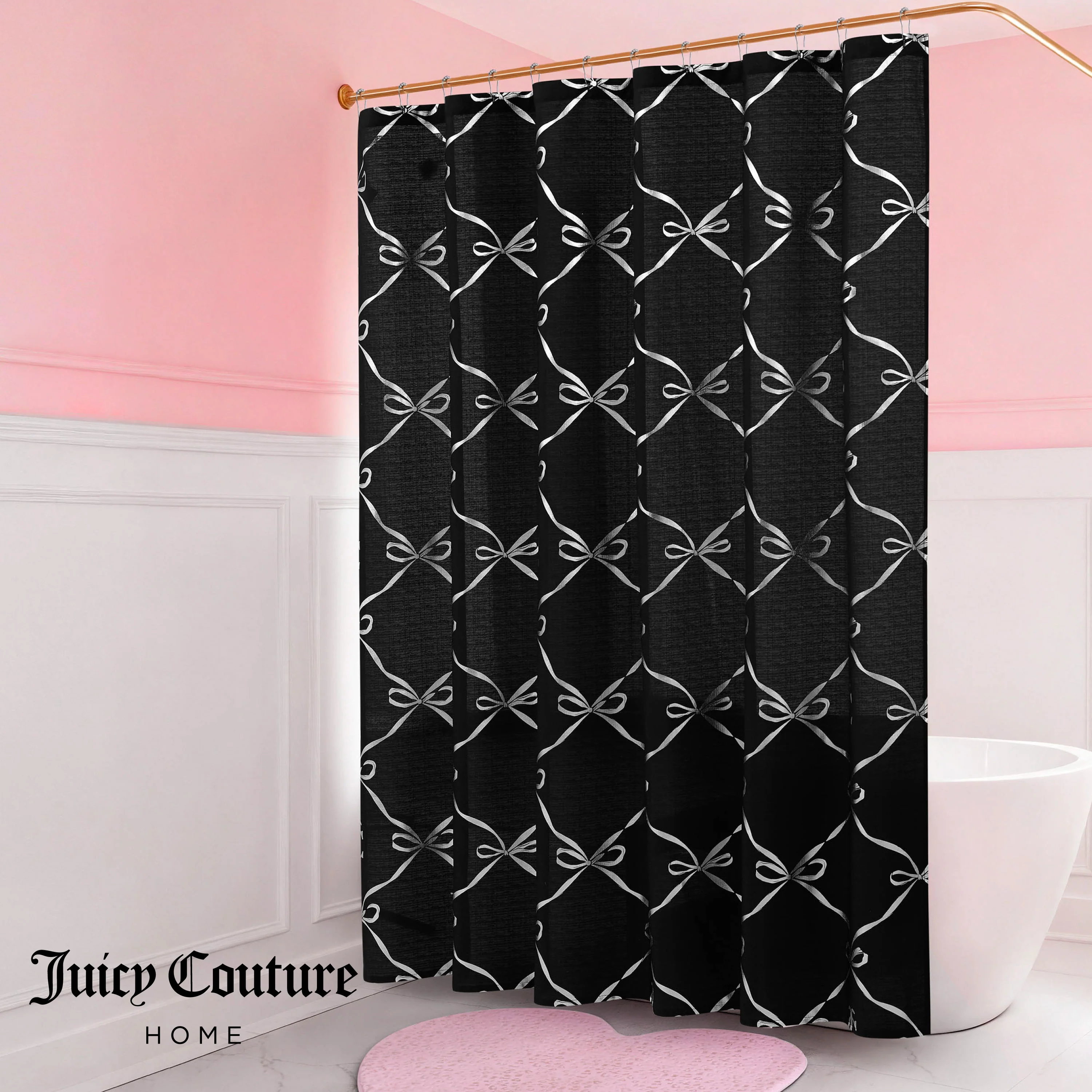 Shower Curtain and Hooks Set - Image 3