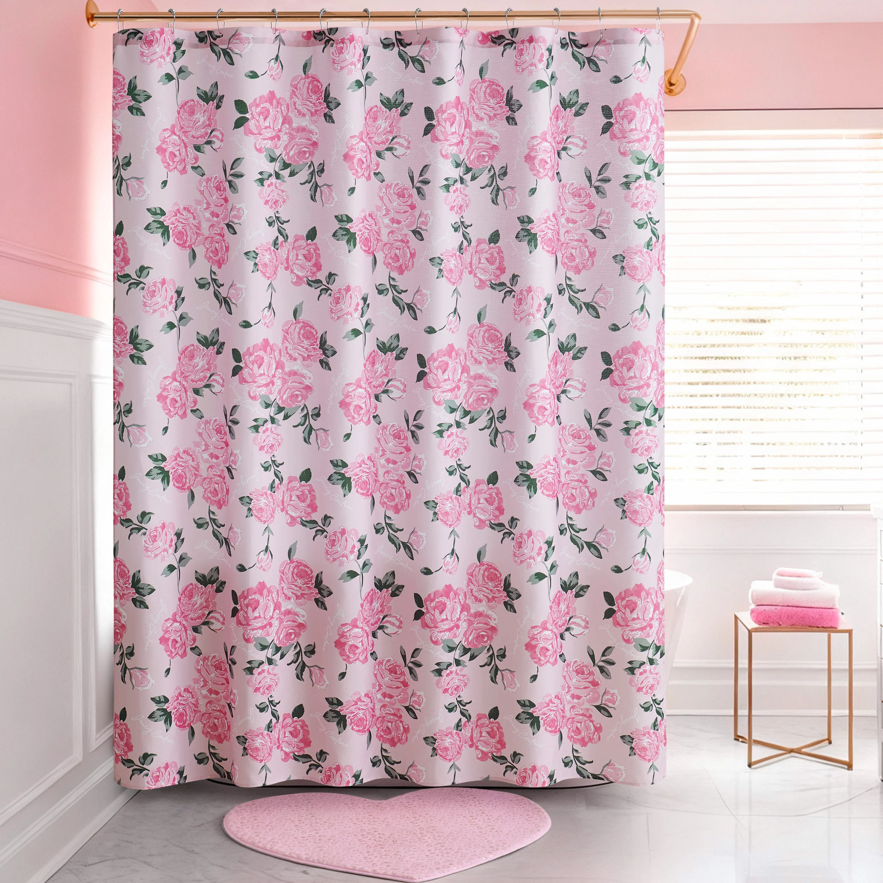 Shower Curtain and Hooks Set