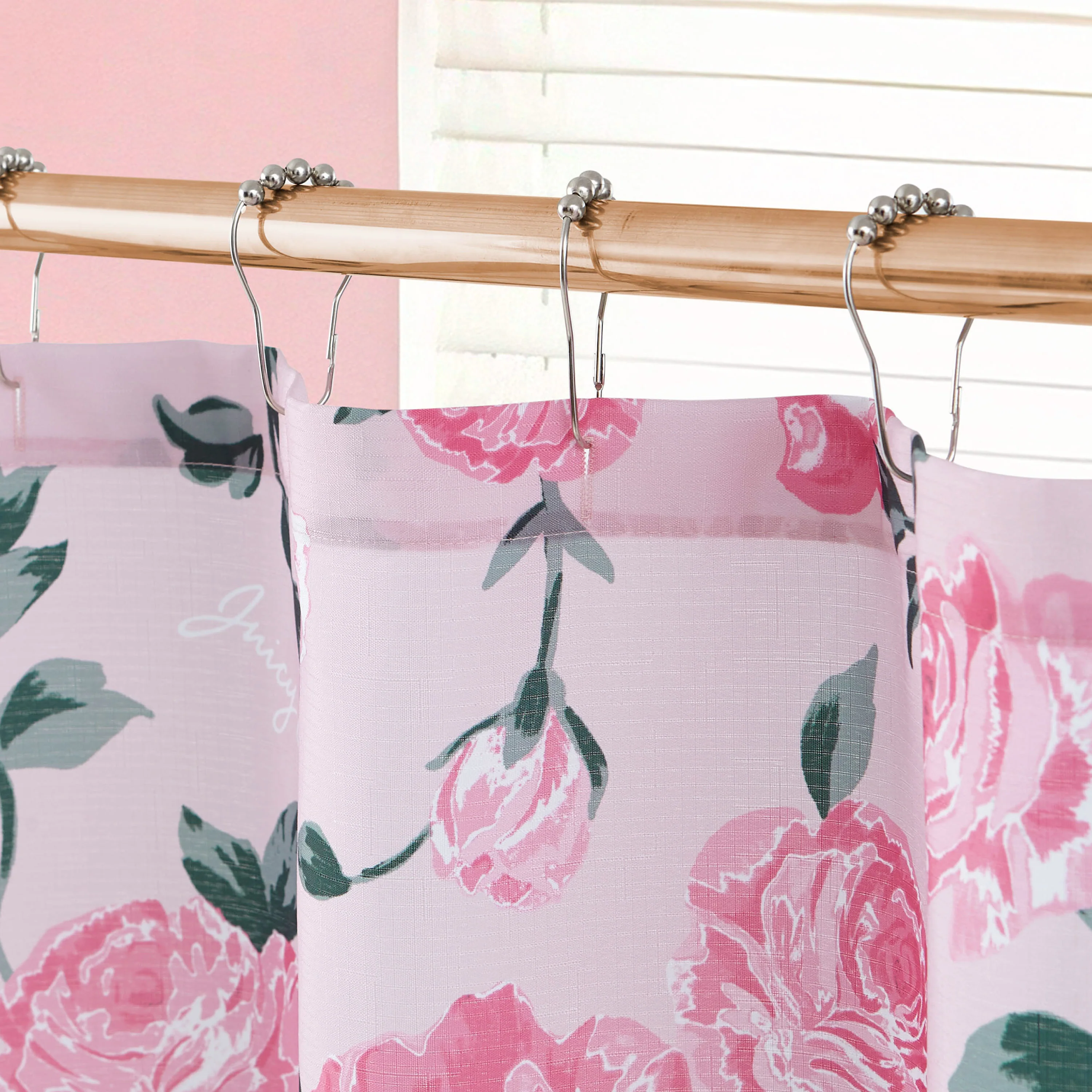 Shower Curtain and Hooks Set - Image 6