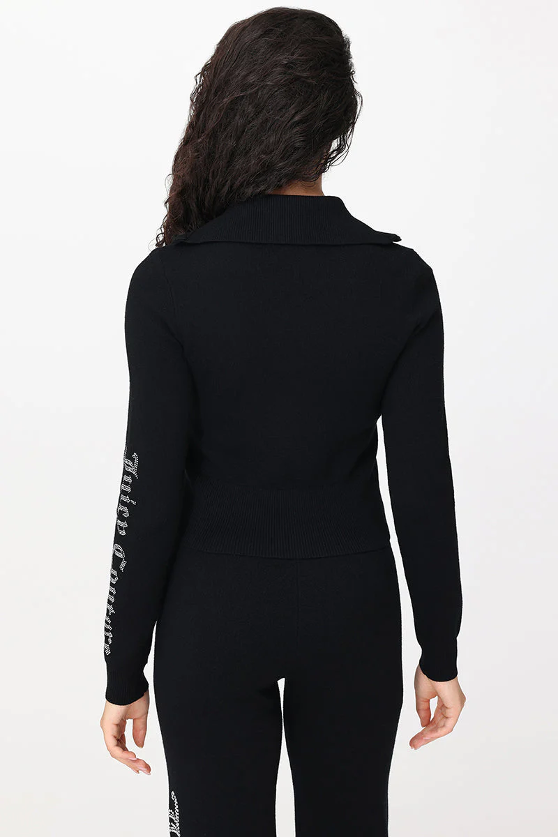 Small Bling Knit Cropped Jacket - Image 3
