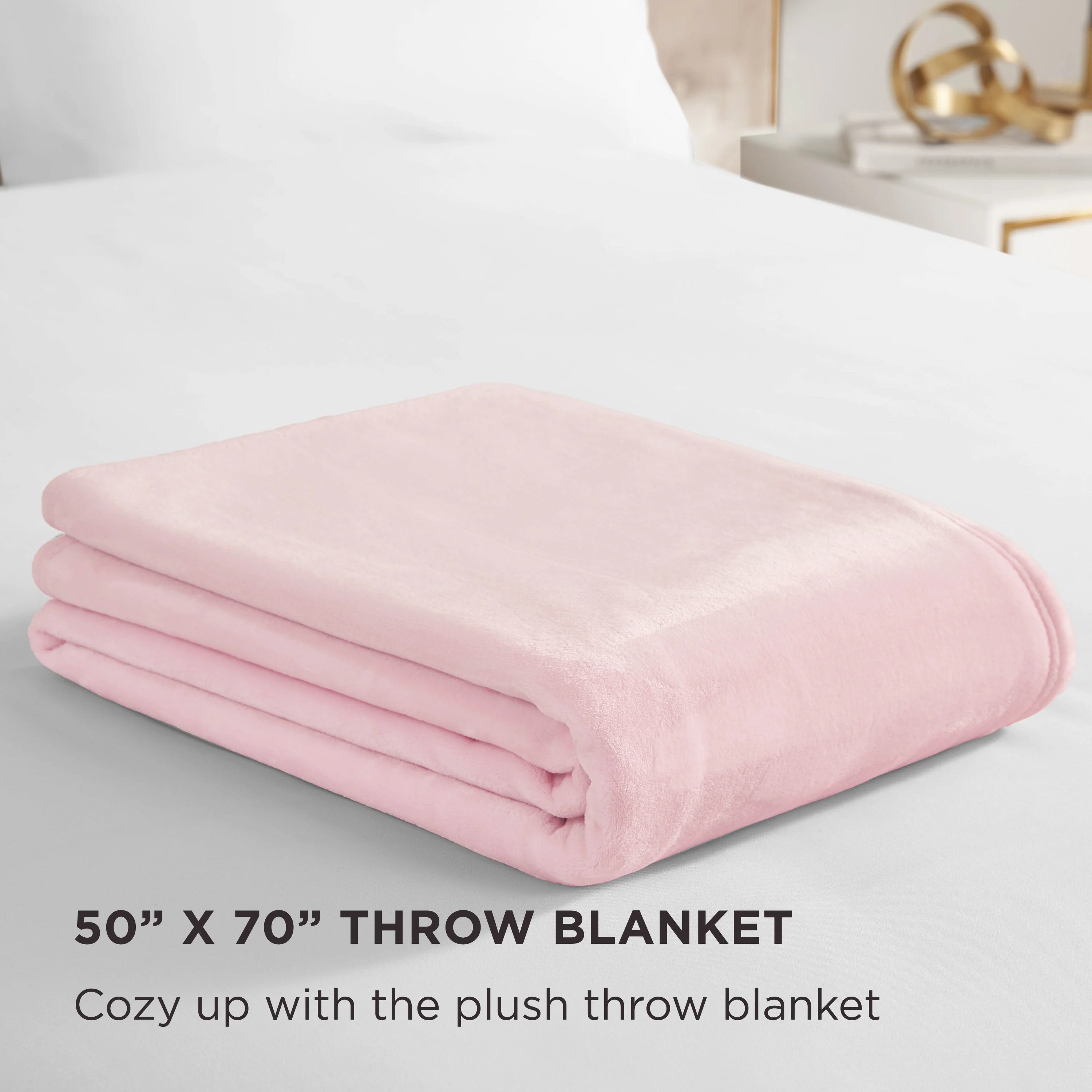 Solid Plush Throw Blanket - Image 2