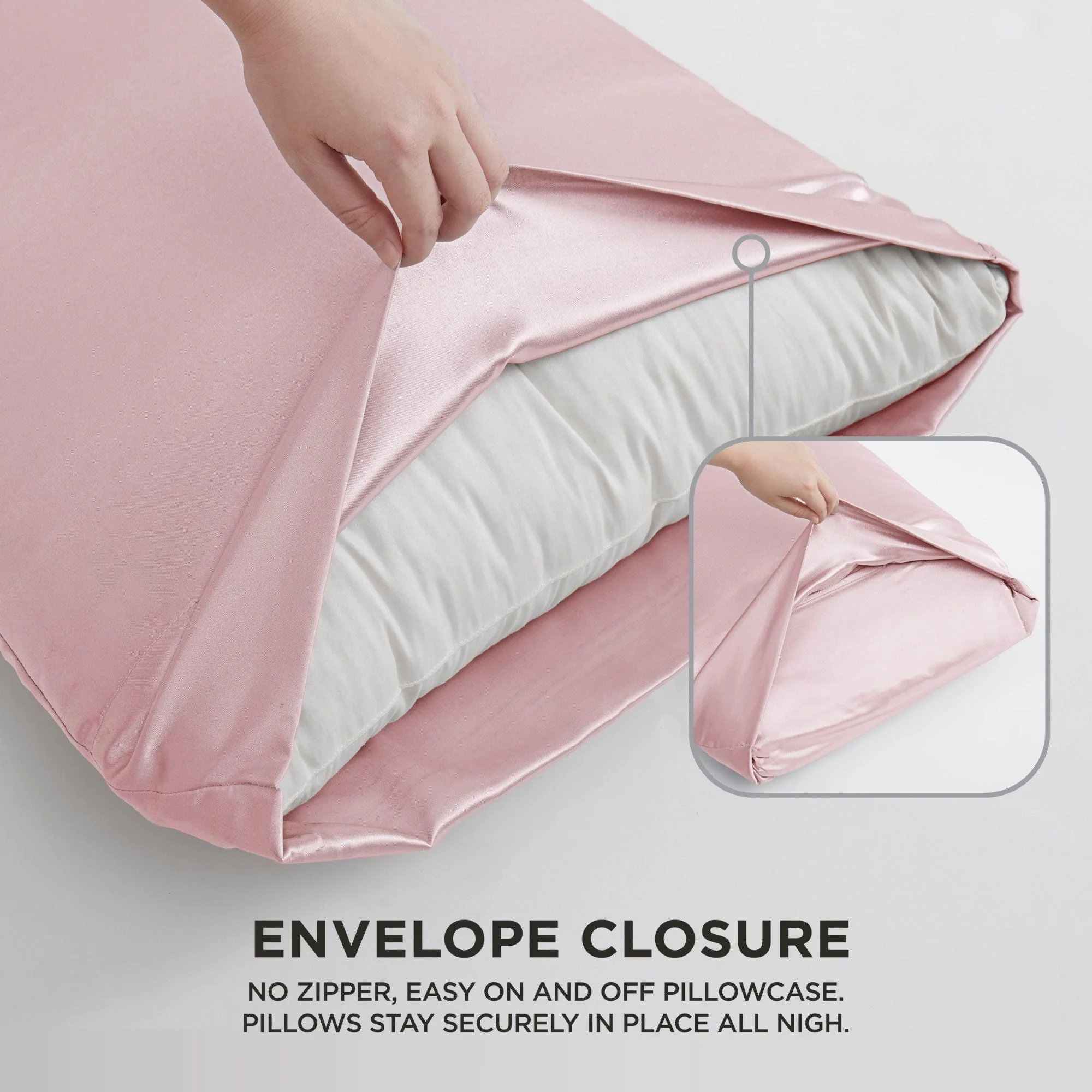 Solid Satin Pillow Case Set - Image 4