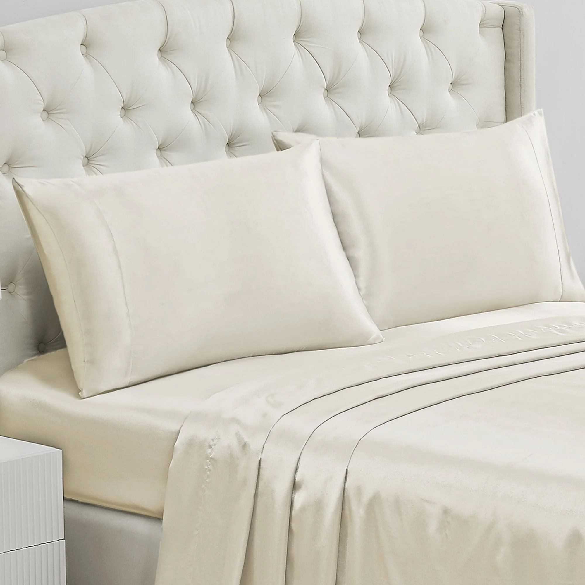 Solid Satin Pillow Case Set - Image 2
