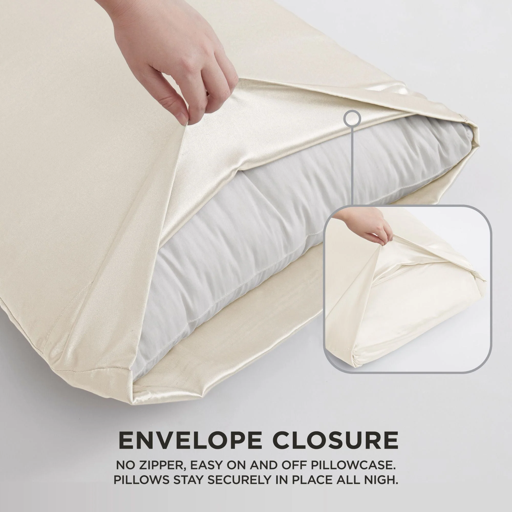 Solid Satin Pillow Case Set - Image 4