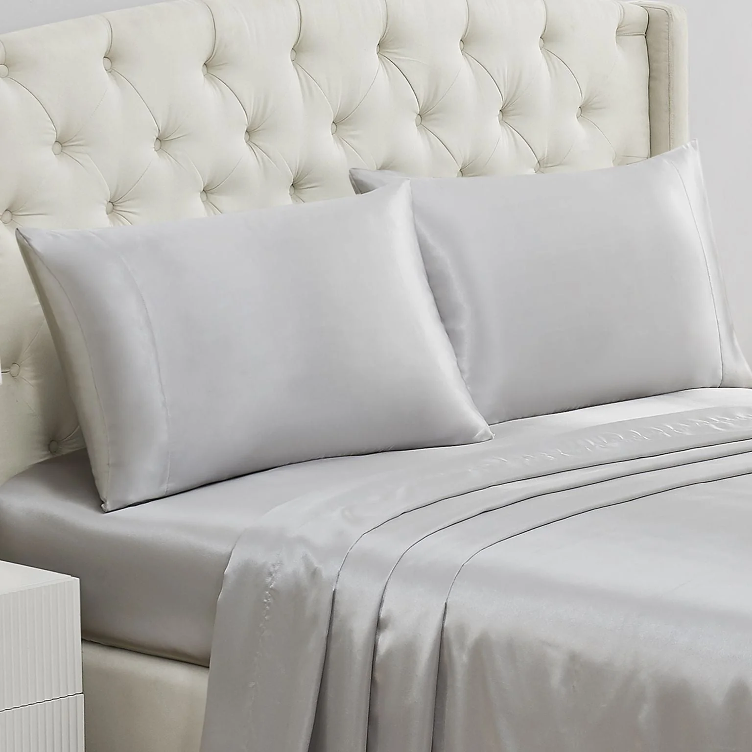 Solid Satin Pillow Case Set - Image 2
