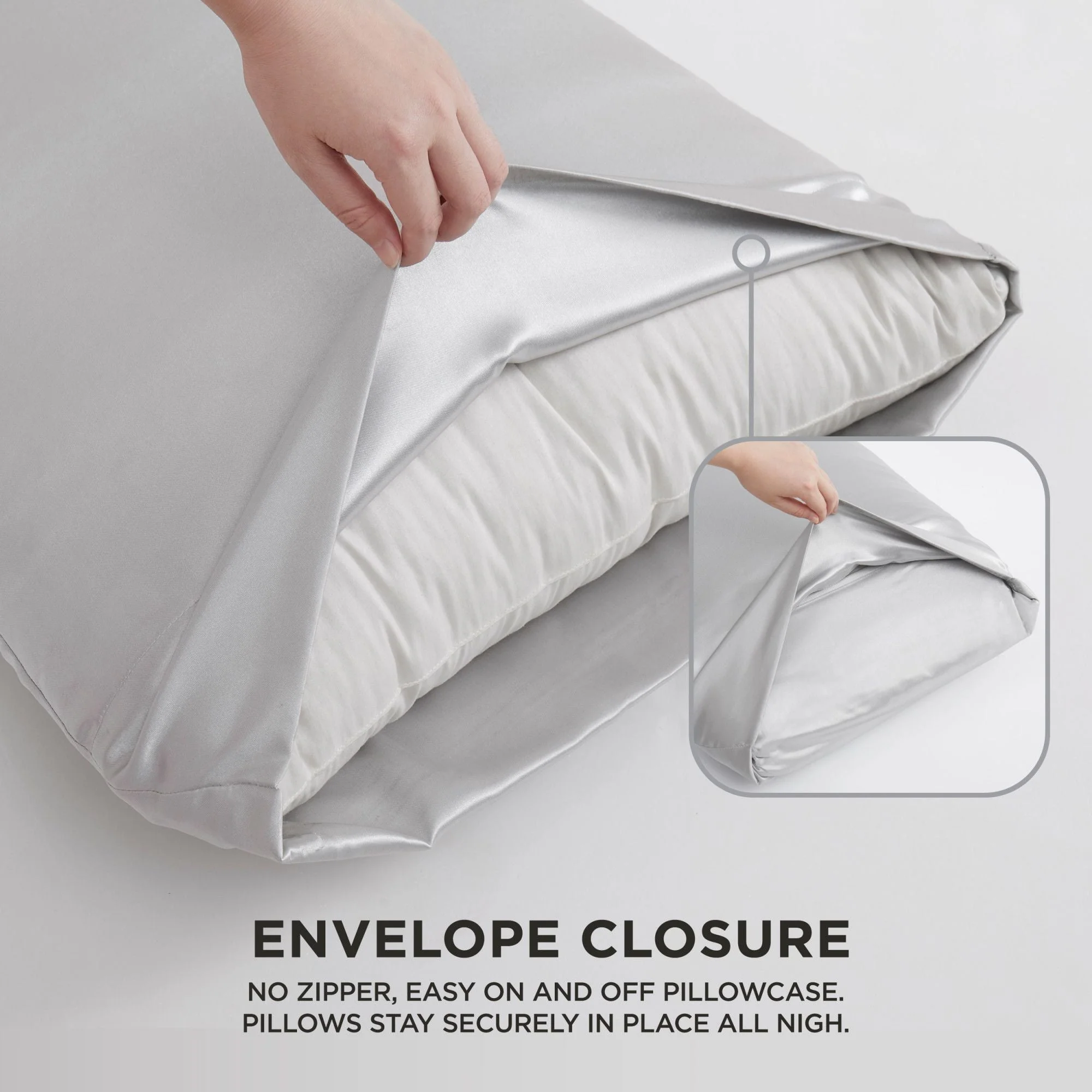 Solid Satin Pillow Case Set - Image 4