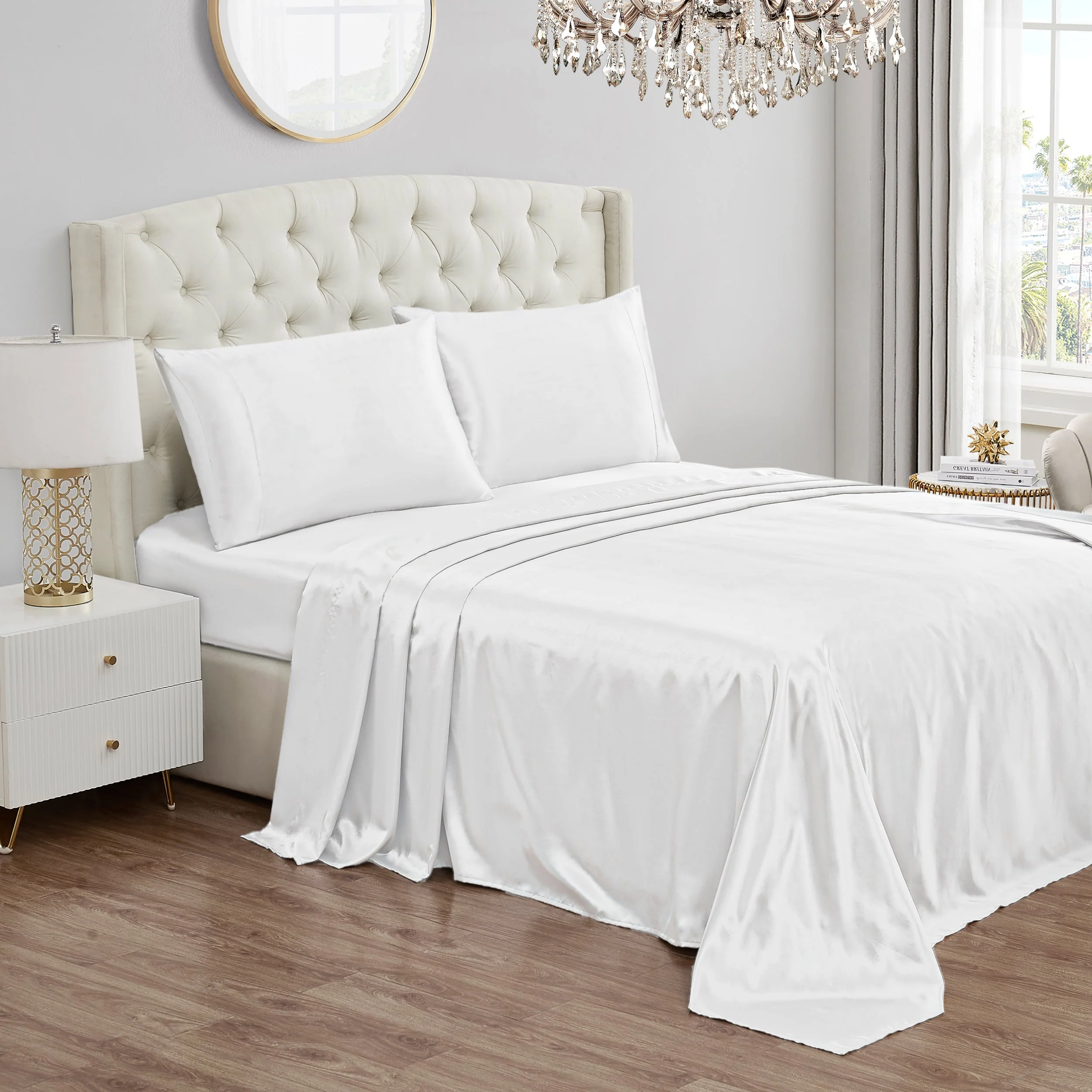 Solid Satin Sheet Set - Image 2