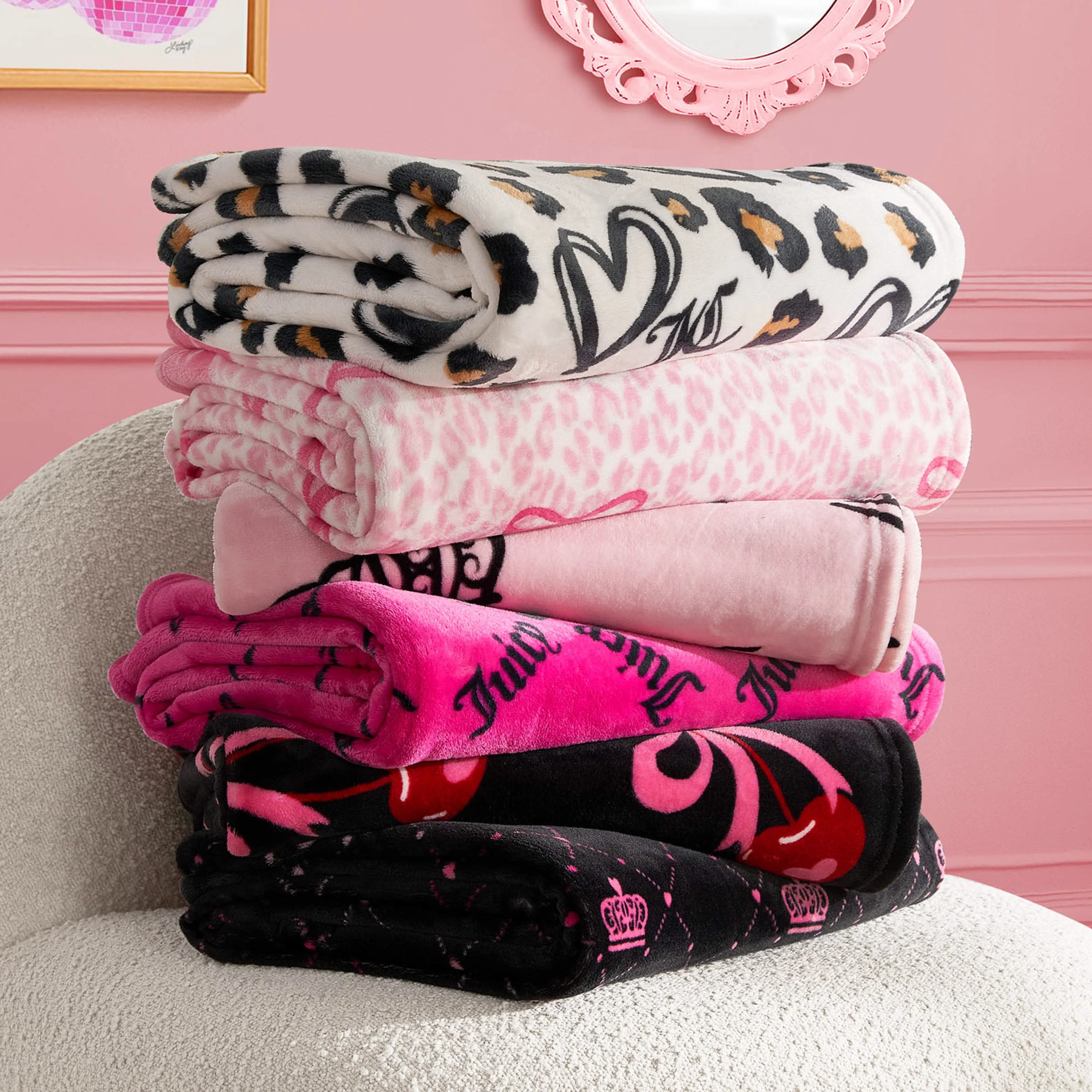 Sweet Cherry Bows Plush Throw Blanket - Image 4