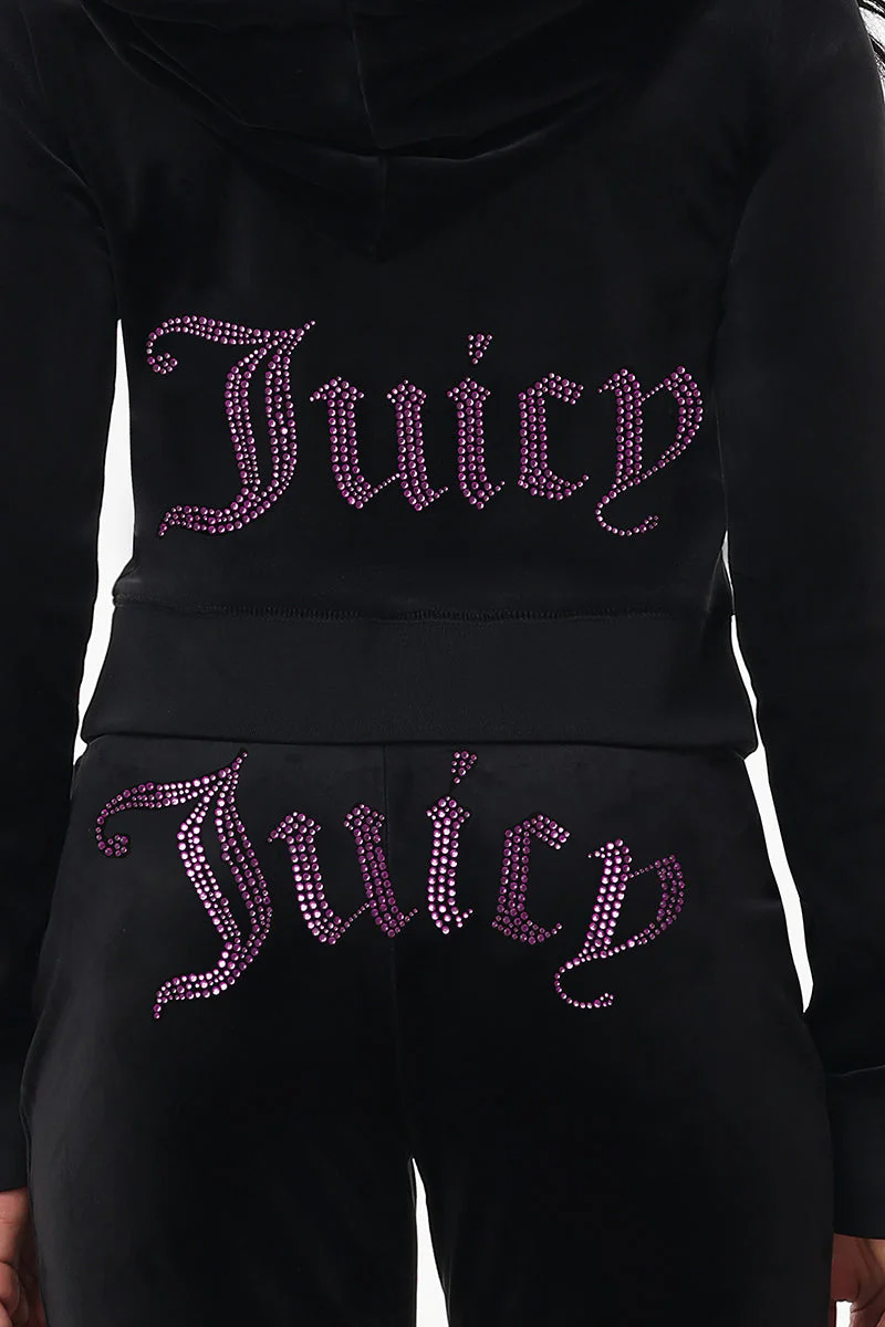 Technicolor Customizable Big Bling Velour Hoodie - Image 2