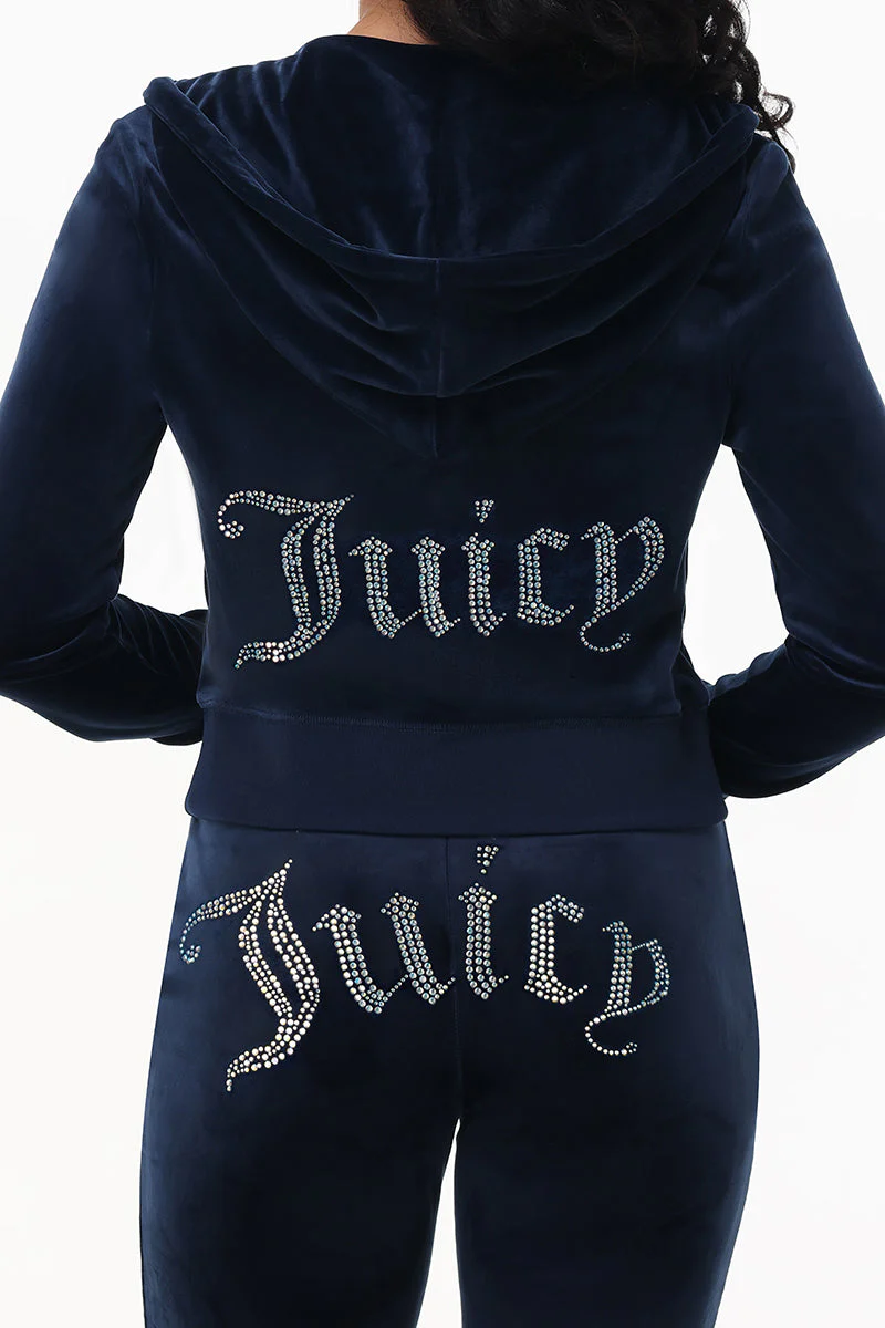 Technicolor Customizable Big Bling Velour Hoodie - Image 2
