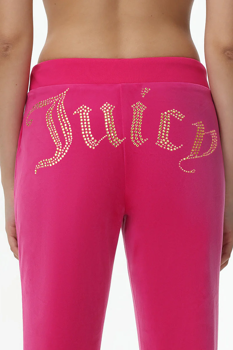 Technicolor Customizable Big Bling Velour Track Pants - Image 2