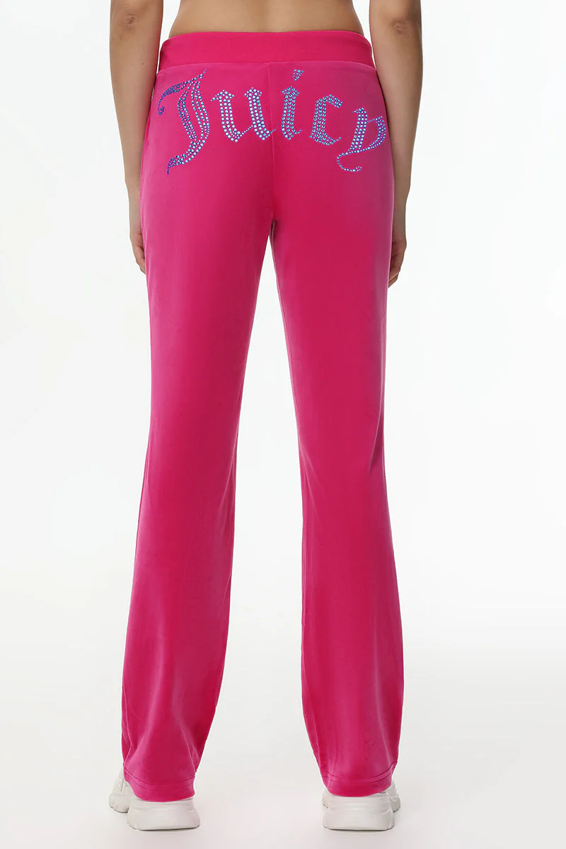 Technicolor Customizable Big Bling Velour Track Pants - Image 3