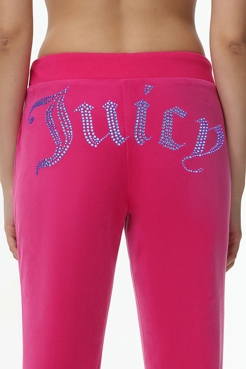 Technicolor Customizable Big Bling Velour Track Pants - Image 4
