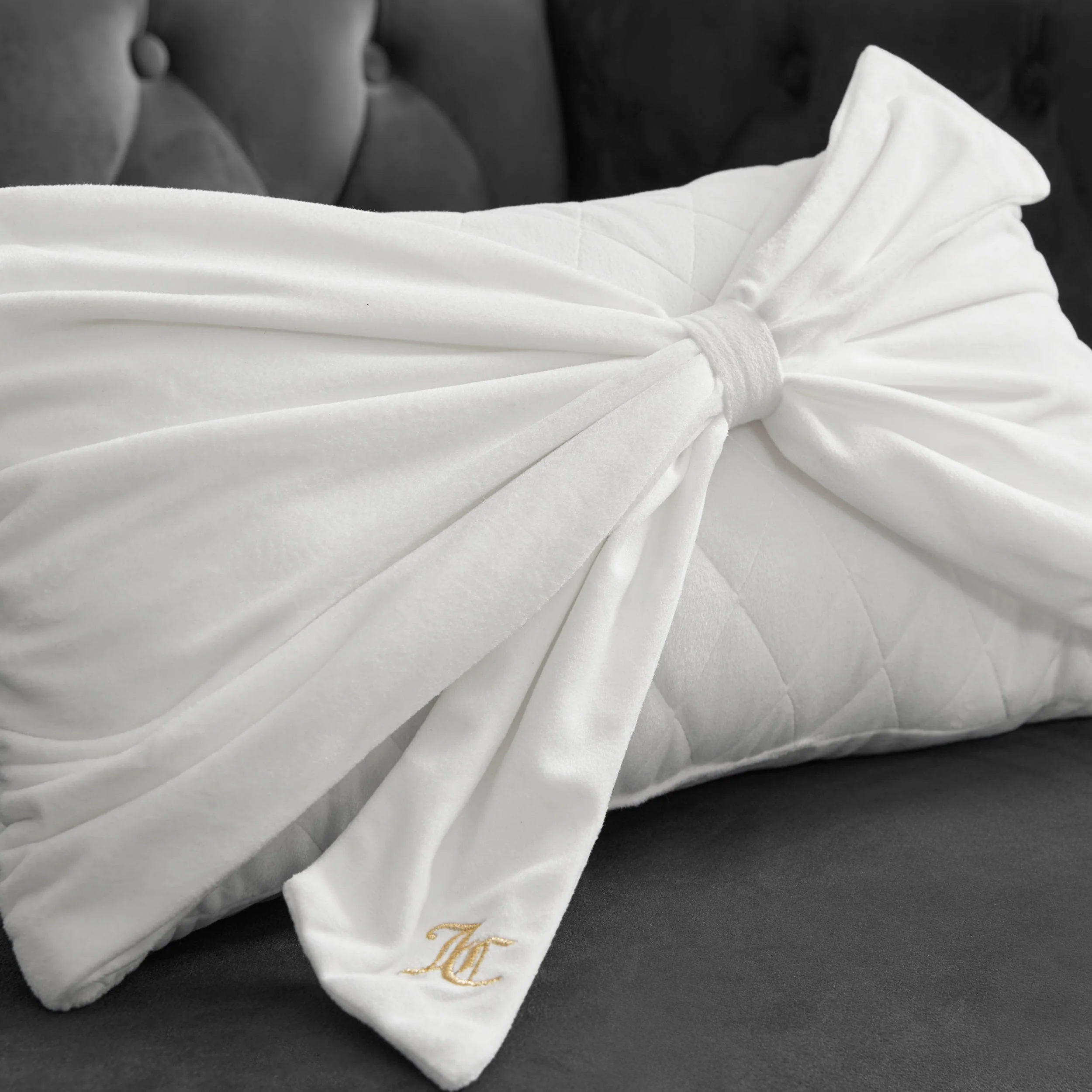 Velvet Bow Decorative Pillow - Image 4