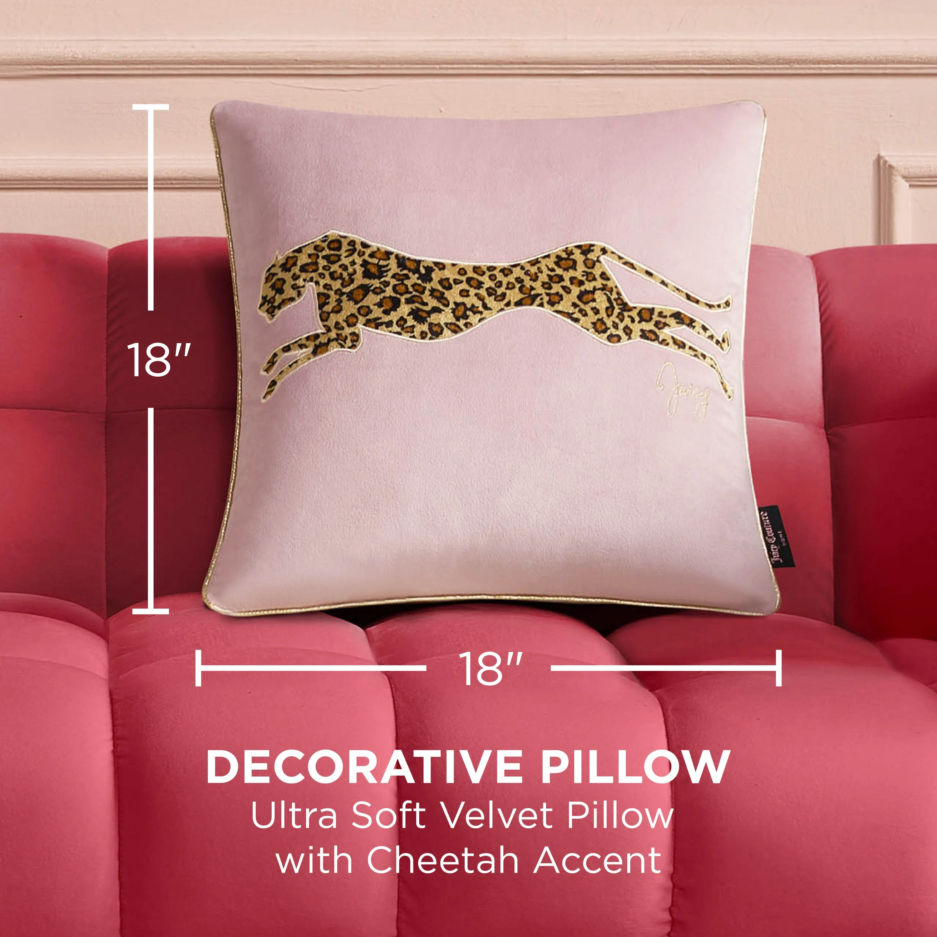 Velvet Cheetah Square Pillow - Image 2