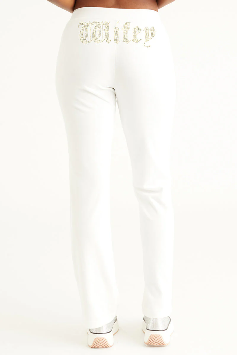 Wifey Customizable Big Bling Velour Track Pants - Image 2