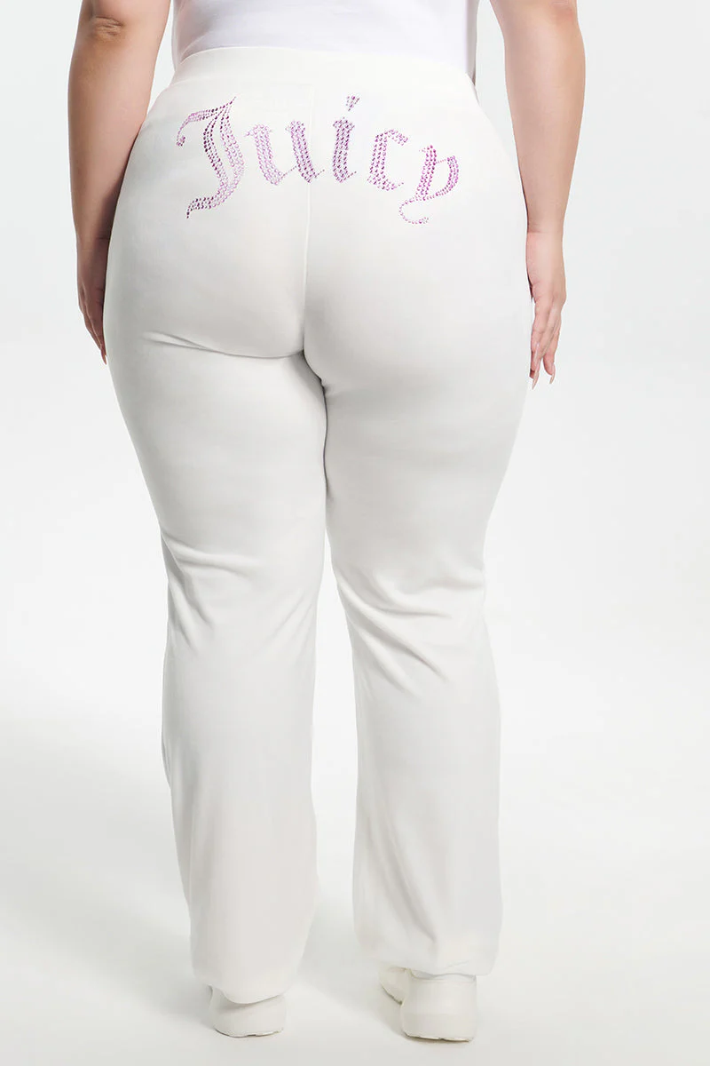 Plus-Size Technicolor Customizable Big Bling Velour Track Pants - Image 5