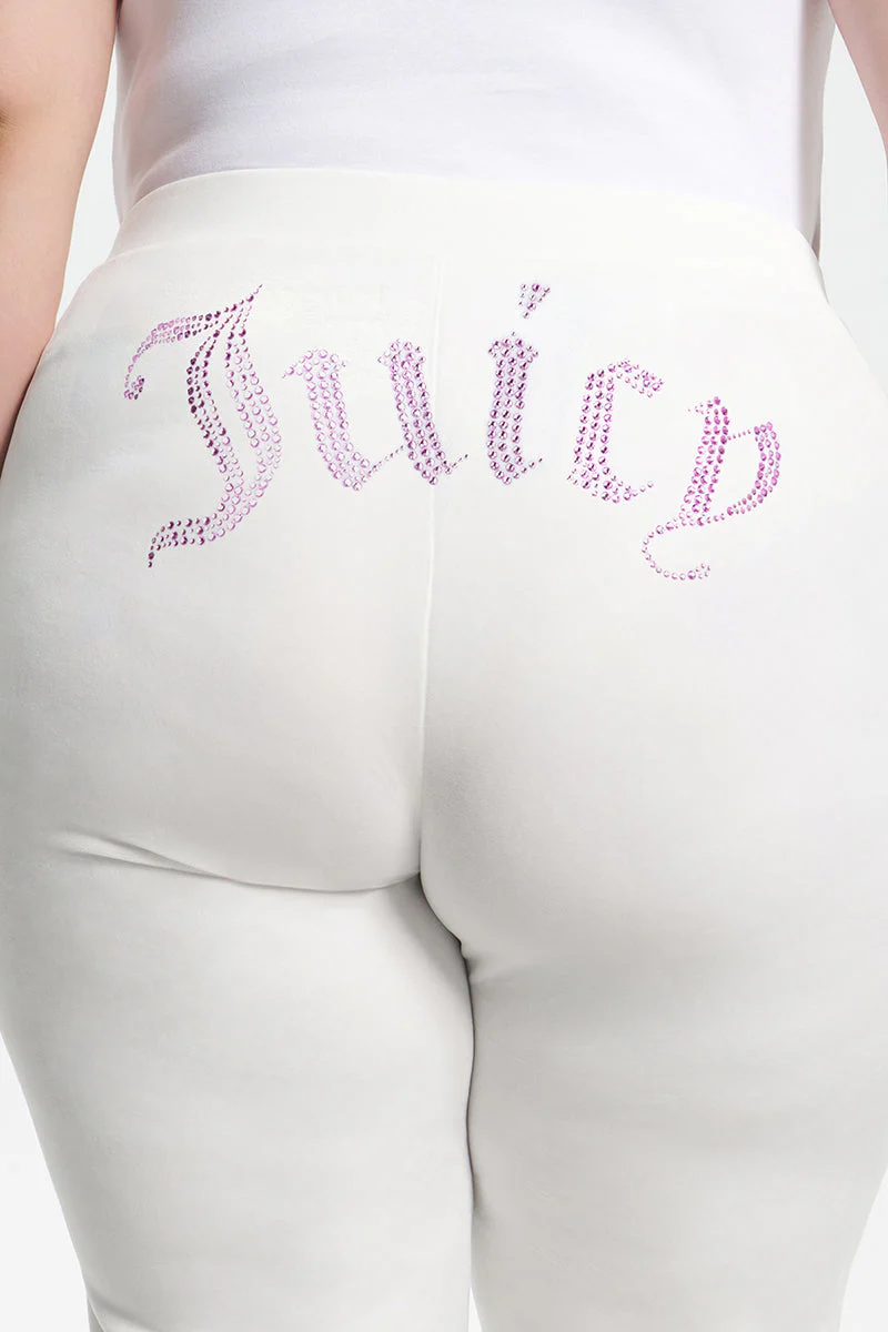 Plus-Size Technicolor Customizable Big Bling Velour Track Pants - Image 6