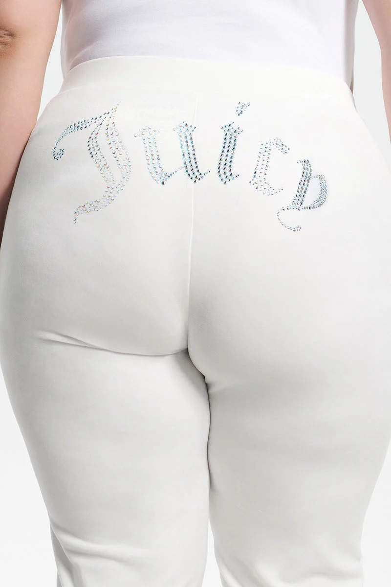 Plus-Size Technicolor Customizable Big Bling Velour Track Pants - Image 8