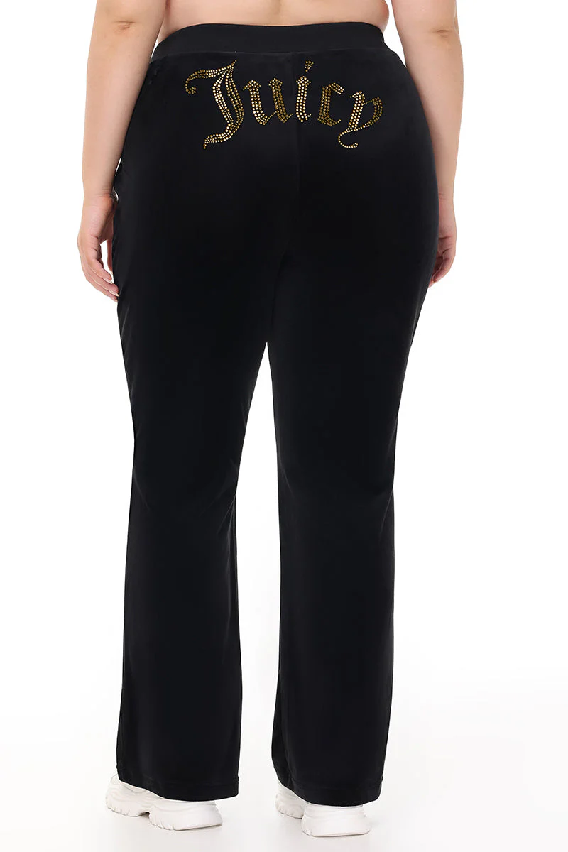 Plus-Size Technicolor Customizable Big Bling Velour Track Pants - Image 3