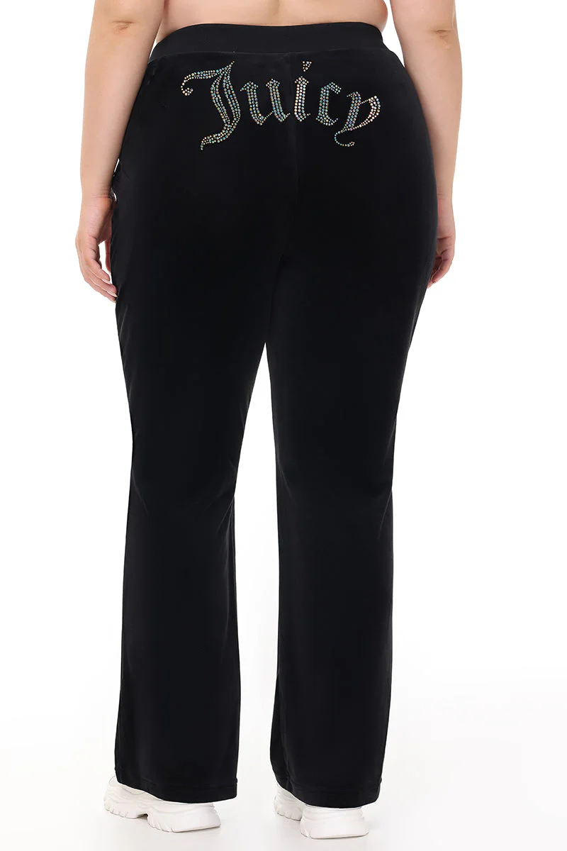 Plus-Size Technicolor Customizable Big Bling Velour Track Pants - Image 7