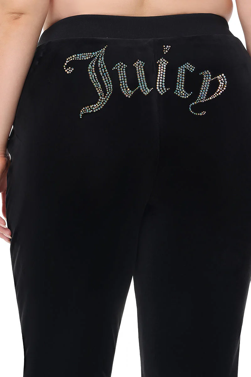 Plus-Size Technicolor Customizable Big Bling Velour Track Pants - Image 8