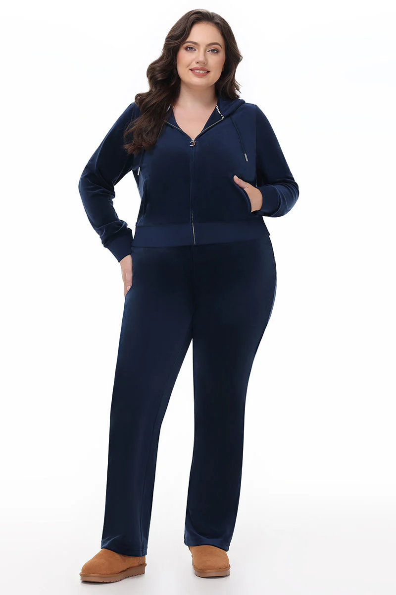 Plus-Size Technicolor Customizable Big Bling Velour Track Pants - Image 11
