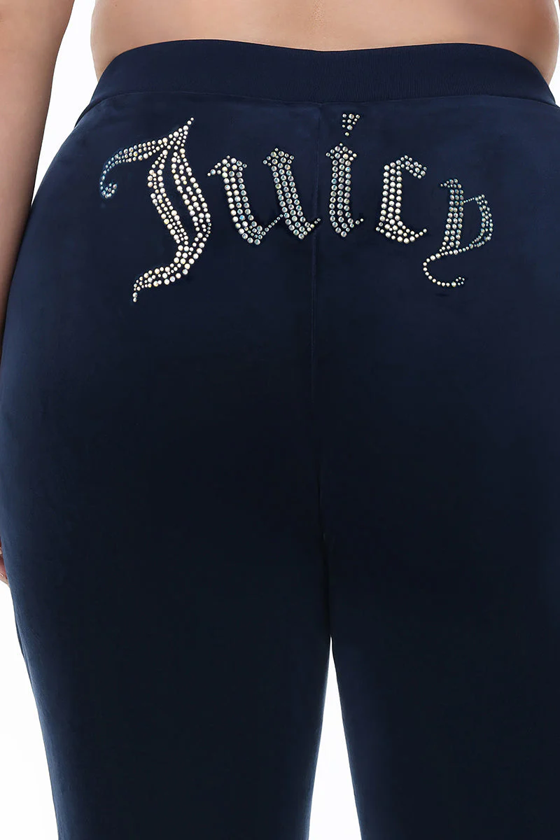 Plus-Size Technicolor Customizable Big Bling Velour Track Pants - Image 2