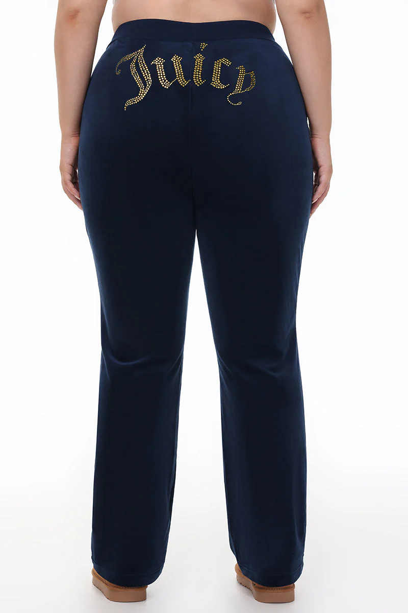 Plus-Size Technicolor Customizable Big Bling Velour Track Pants - Image 3