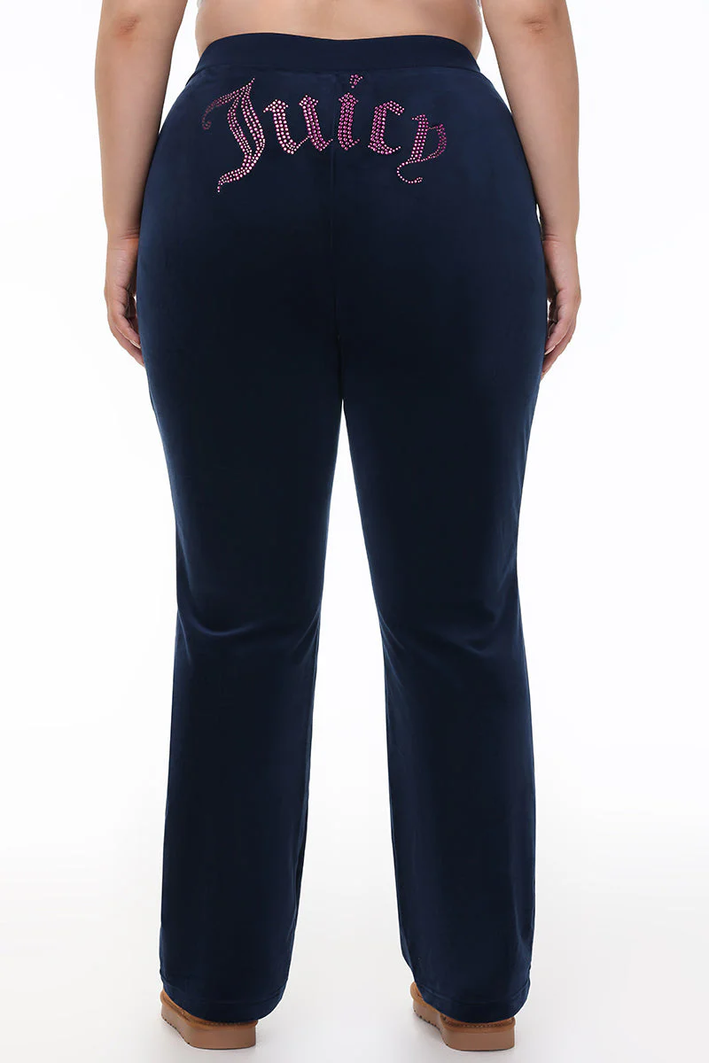 Plus-Size Technicolor Customizable Big Bling Velour Track Pants - Image 5
