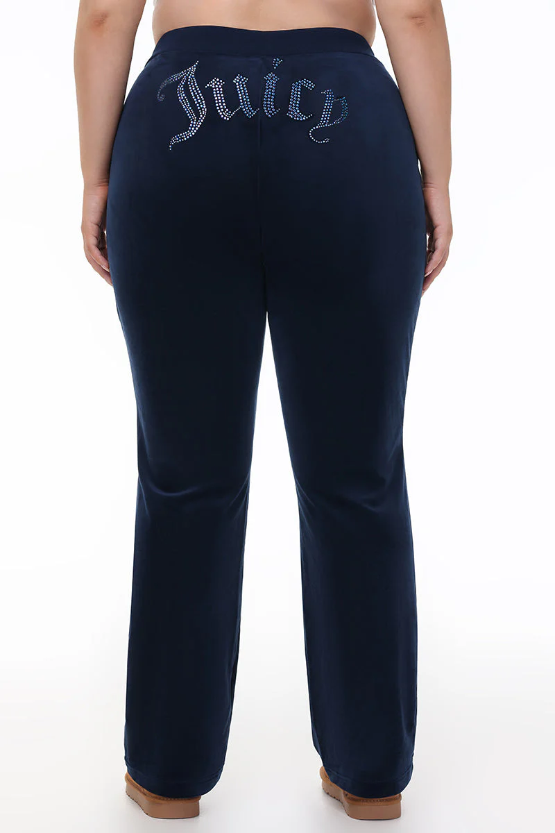 Plus-Size Technicolor Customizable Big Bling Velour Track Pants - Image 7